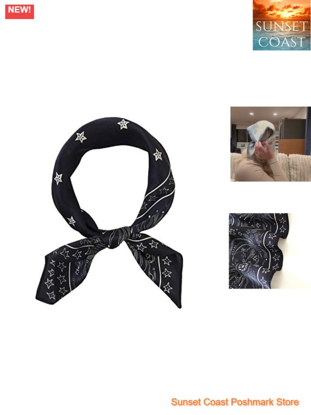 100% Mulberry Silk Scarf 21" Square Satin Neck Scarf Hair Wrap
